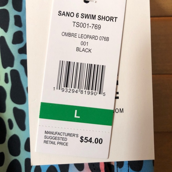 TRUNKS SURF & SWIM CO. NWT MEN’S SWIM SHORT OMBRÉ LEOPARD 3 POCKETS SIZE LARGE - Picture 2 of 8